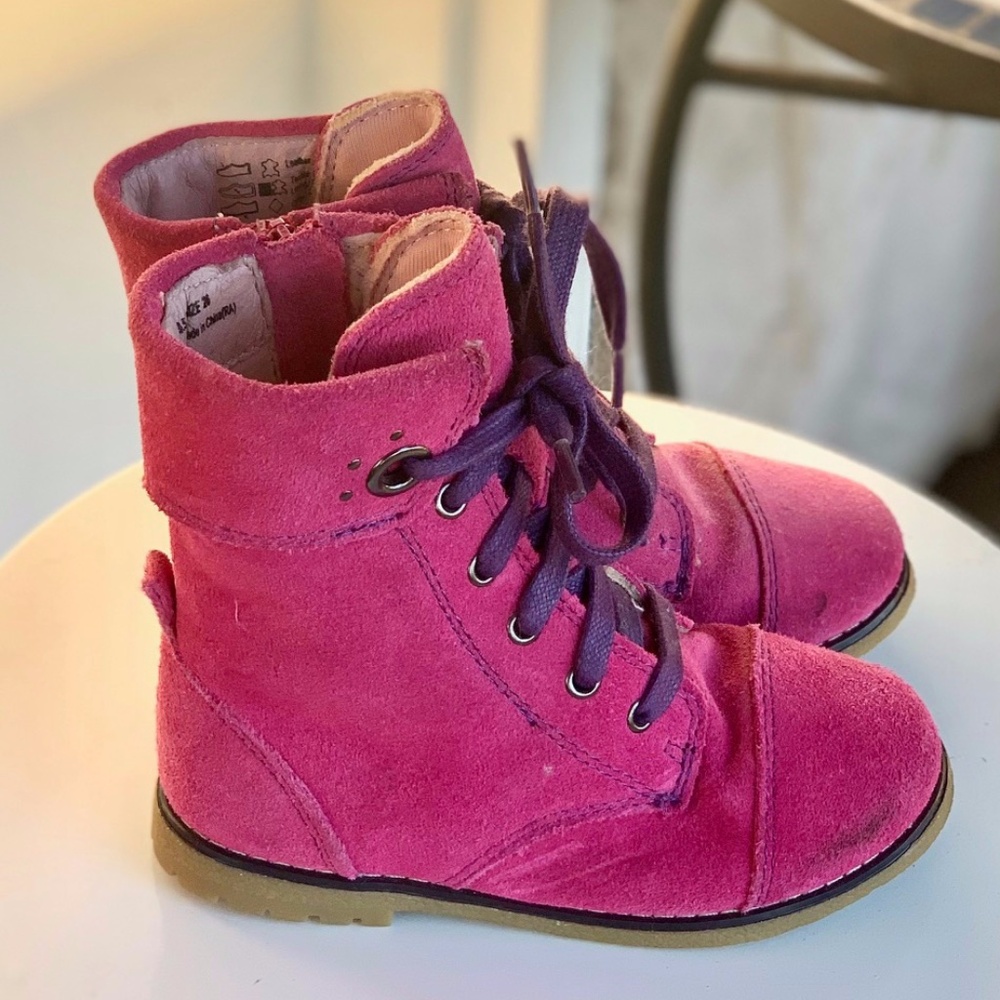 Pediped Flex Tall pink suede boots SIZE US 9-9.5/ EU 26